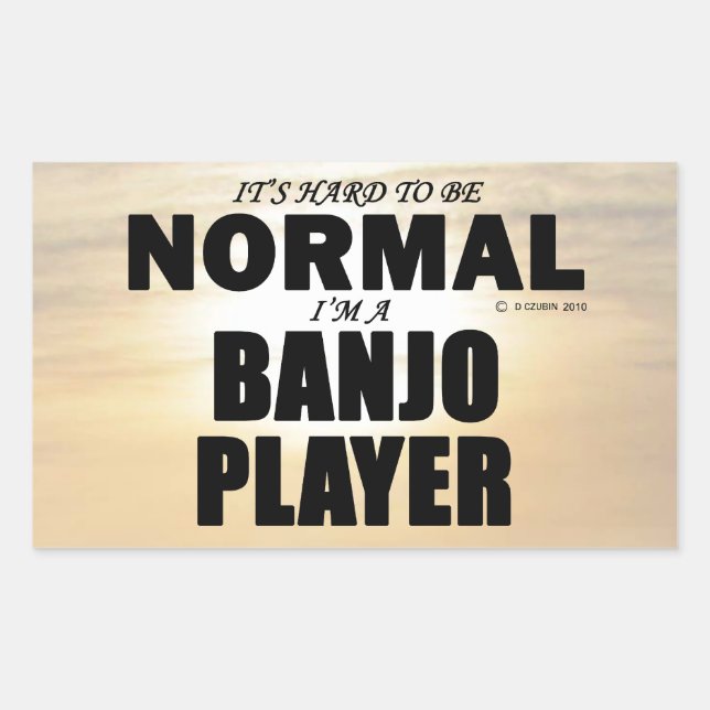 Pegatina rectangular del jugador de banjo normal (Anverso)