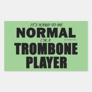 Pegatina rectangular del jugador normal de trombon