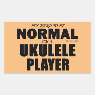 Pegatina rectangular del jugador normal de Ukulele