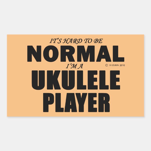 Pegatina rectangular del jugador normal de Ukulele (Anverso)