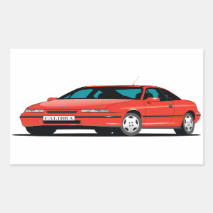 Pegatina Rectangular Delantero rojo Opel Calibra