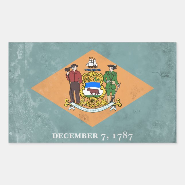 Pegatina Rectangular Delaware (Anverso)