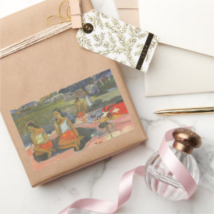 Pegatina Rectangular Deliciosa somnolencia de Paul Gauguin, arte vintag