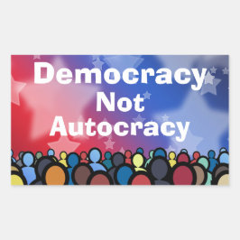 Pegatina Rectangular Democracy Not Autocracy
