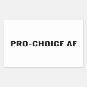 Pegatina Rectangular Derechos de aborto blanco y negro de Pro Choice AF