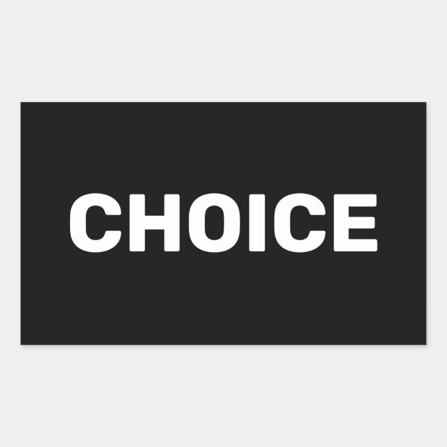 Pegatina Rectangular Derechos de aborto por elección de las mujeres neg (Anverso)
