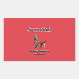 Pegatina Rectangular Desafiando a la tormenta. Personas con discapacida