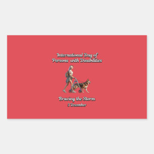Pegatina Rectangular Desafiando a la tormenta. Personas con discapacida