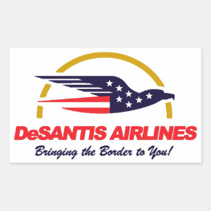 Pegatina Rectangular DeSantis Airlines Te Trae El Borde Recta