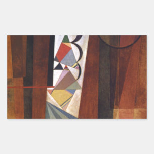 Pegatina Rectangular Desarrollo de Kandinsky en la pintura abstracta ma