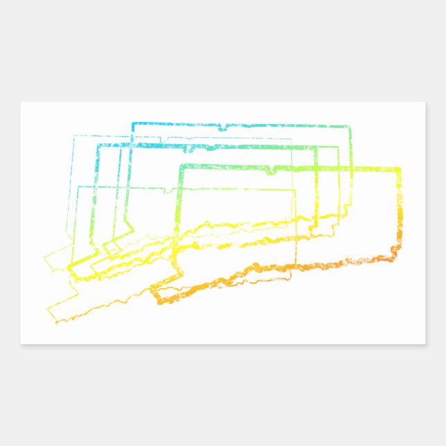 Pegatina Rectangular desenfoque de frío de conexión (Anverso)