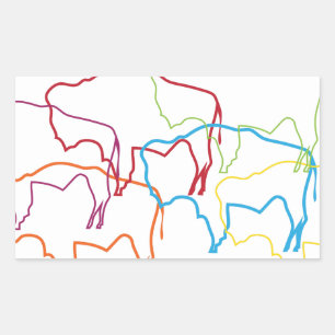 Pegatina Rectangular desenfoque del orgullo de bison wyoming