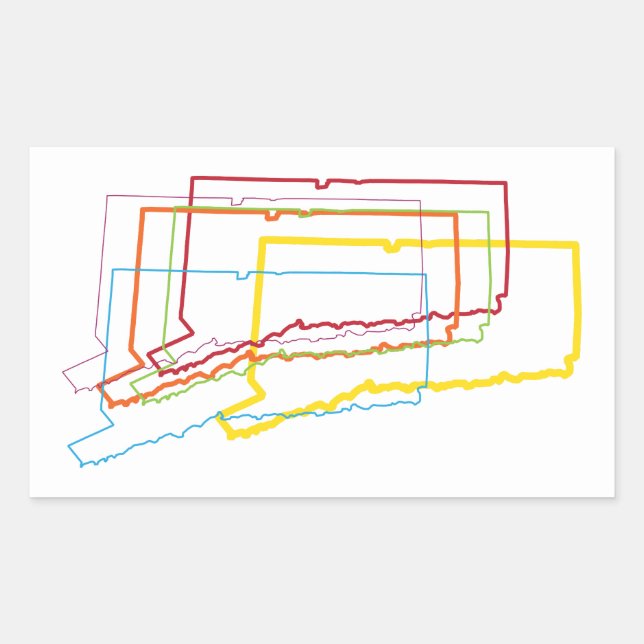 Pegatina Rectangular desenfoque del orgullo de conexión (Anverso)
