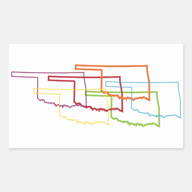 Pegatina Rectangular desenfoque del orgullo de oklahoma (Anverso)
