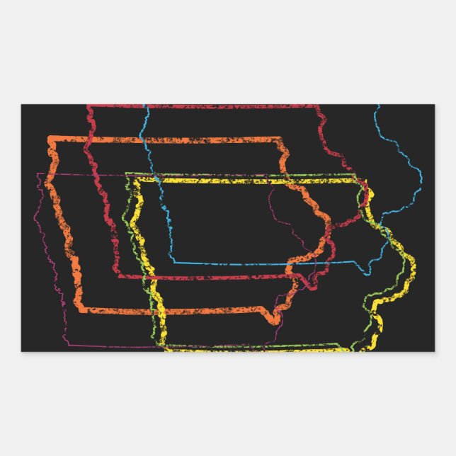 Pegatina Rectangular desenfoque del orgullo iowa (Anverso)