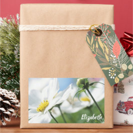 Pegatina Rectangular Deseos con maricas blancas personalizadas