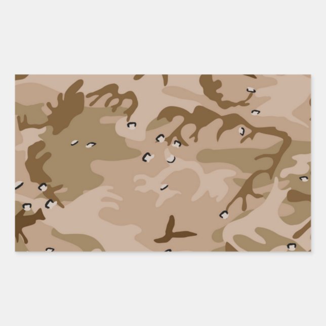 Pegatina Rectangular Desert Camo (Anverso)