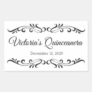 Pegatina Rectangular Deslizamientos negros, logo del fiesta personaliza