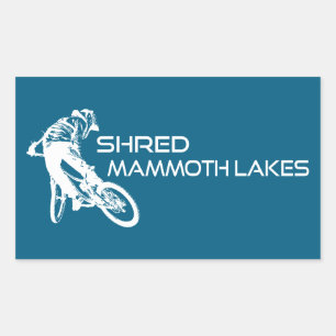 Pegatina Rectangular Desmenuzar Mammoth Lakes California Ciclismo de Mo