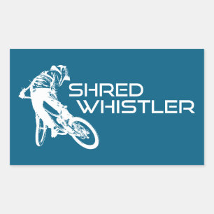 Pegatina Rectangular Desmenuzar Whistler Columbia Británica Ciclismo de