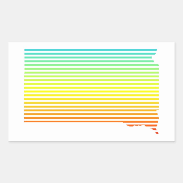 Pegatina Rectangular desvanecimiento de chill de dakota del sur (Anverso)
