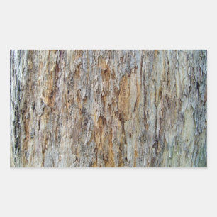 Pegatina Rectangular Detalle de textura de barra de árbol