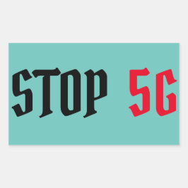 Pegatina Rectangular Detener 5G