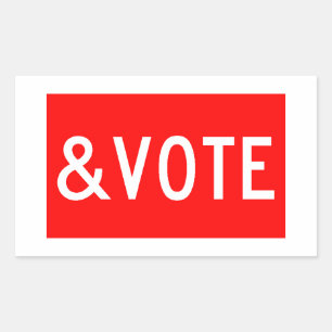 PEGATINA RECTANGULAR DETENER Y VOTAR