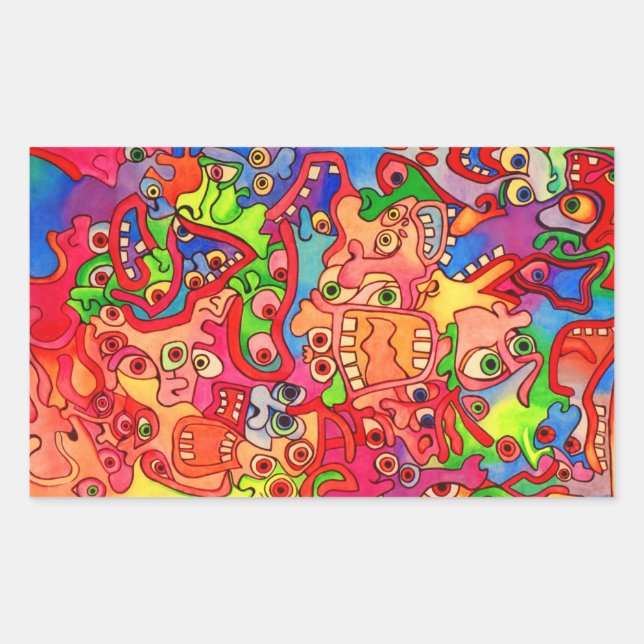 Pegatina Rectangular ¡Detengan el mundo, quiero bajarme! (Anverso)