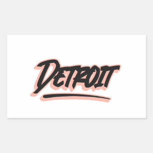 Pegatina Rectangular Detroit Graffiti Style