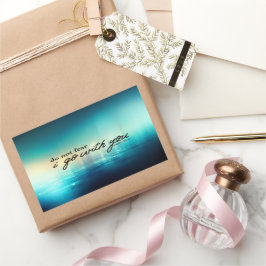 Pegatina Rectangular Deuteronomio 31:6 No teman la Biblia versus el azu