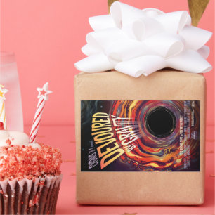 Pegatina Rectangular Devorado Por Gravedad Halloween Hole Horror Negro