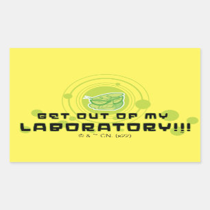Pegatina Rectangular Dexter - ¡¡¡Sal De Mi Laboratorio!!!