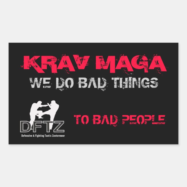 PEGATINA RECTANGULAR DFTZ STICKER KRAV MAGA (Anverso)