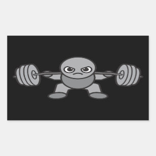 Pegatina Rectangular Día de la Pierna - Plaza - Kawaii Weightlifter