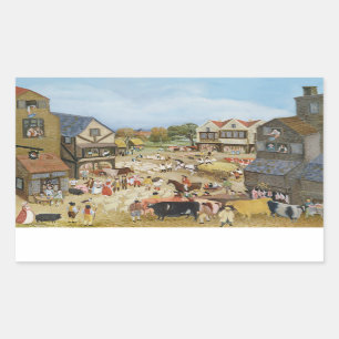 Pegatina Rectangular Día de mercado