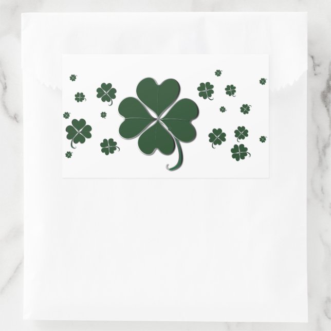 Pegatina Rectangular Día de San Patricio, Shamrock Shamrock (Bolso)