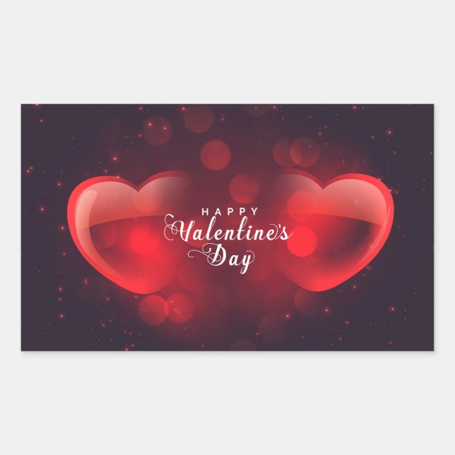 Pegatina Rectangular Día de San Valentín (Anverso)