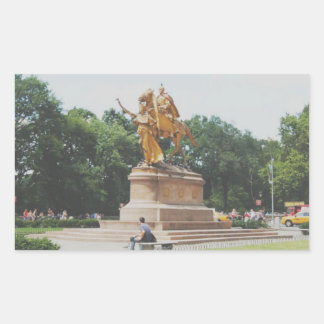 Pegatina Rectangular Día de verano en Central Park