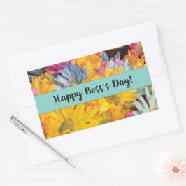 Pegatina Rectangular Día del Jefe gracias Gerbera Daisies