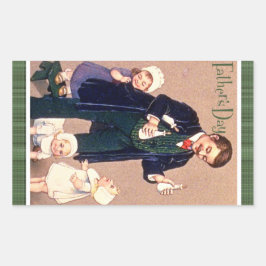 Pegatina Rectangular Día del Padre Vintage