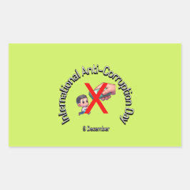 Pegatina Rectangular Día Internacional contra la Corrupción. 9 de dicie