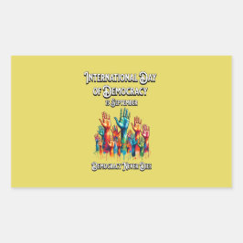 Pegatina Rectangular Día Internacional de la Democracia.