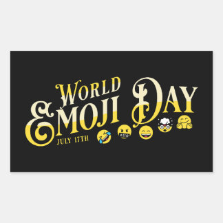 Pegatina Rectangular Día Mundial de la Emoji