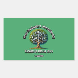 Pegatina Rectangular Día Mundial de la Información sobre el Desarrollo.