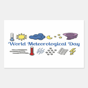 Pegatina Rectangular Día Mundial de la Meteorología
