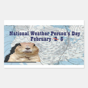 Pegatina Rectangular Día nacional del meteorólogo 5 de febrero