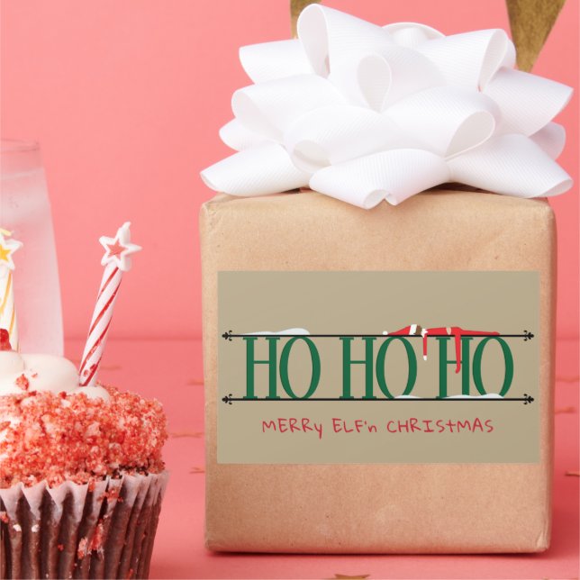 Pegatina Rectangular Diabluras del Duende Verde y Castaño (Fiesta)