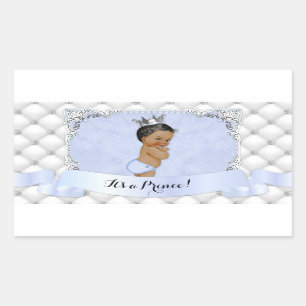 Pegatina Rectangular Diamantes Azules del Príncipe Afroamericano