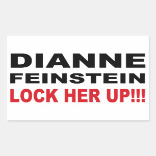 Pegatina Rectangular ¡Dianne Feinstein la cierra para arriba!!! popula